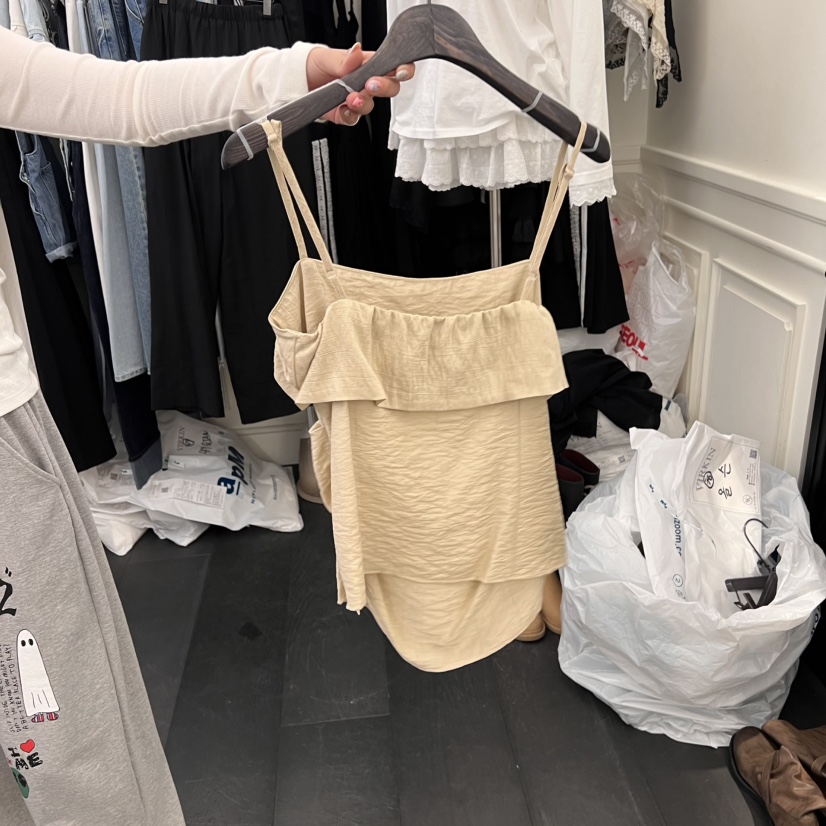 VIRKIN韓國直郵女裝新品真品25春夏時尚推薦休閑吊帶背心亞麻VIRKIN吊帶/背心