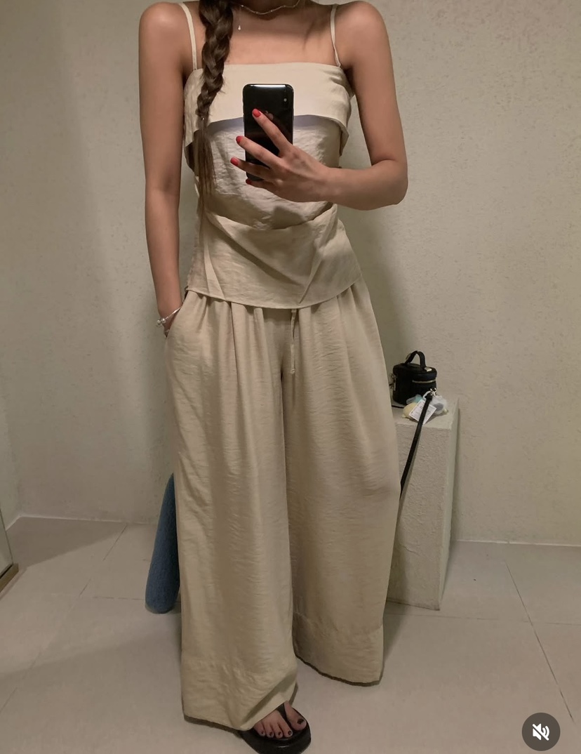 VIRKIN韓國直郵女裝新品真品25春夏時尚推薦休閑吊帶背心亞麻VIRKIN吊帶/背心