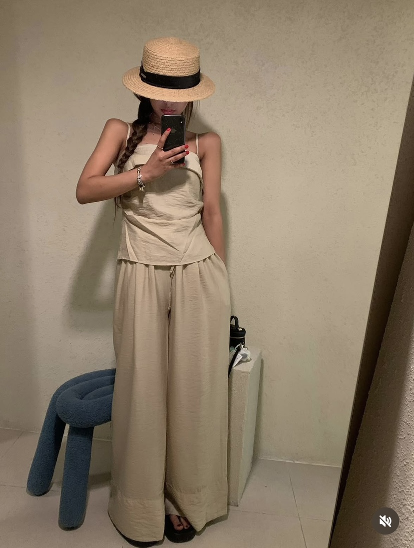 VIRKIN韓國直郵女裝新品真品25春夏時尚推薦休閑吊帶背心亞麻VIRKIN吊帶/背心