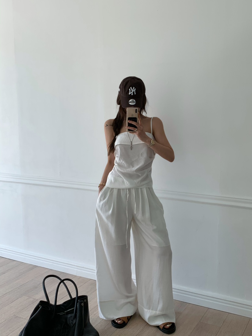 VIRKIN韓國直郵女裝新品真品25春夏時尚推薦休閑吊帶背心亞麻VIRKIN吊帶/背心