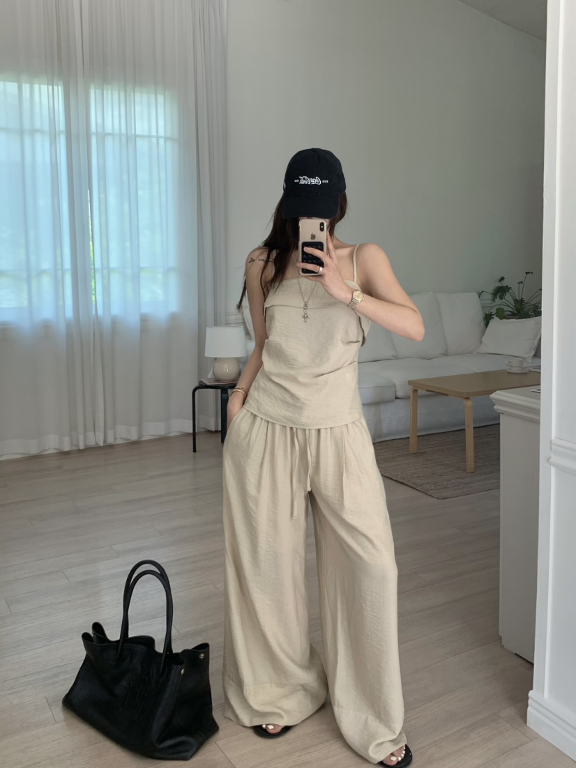 VIRKIN韓國直郵女裝新品真品25春夏時尚推薦休閑吊帶背心亞麻VIRKIN吊帶/背心