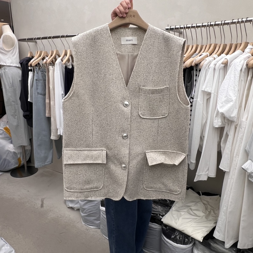 MURR韓國代購女士新款推薦職業時尚真品人氣熱賣馬甲粗花呢MURR馬甲圖色3