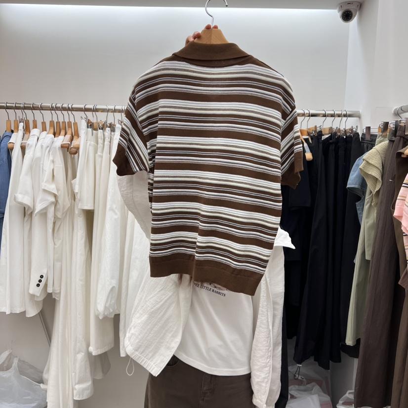 DRESS ROOM東大門實拍女裝新款推薦人氣真品熱賣針織衫條紋DRESS ROOM針織衫