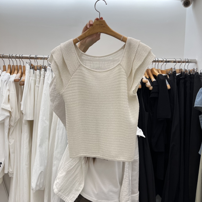 DRESS ROOM東大門直郵女士新款推薦25春夏真品針織衫荷葉邊DRESS ROOM針織衫