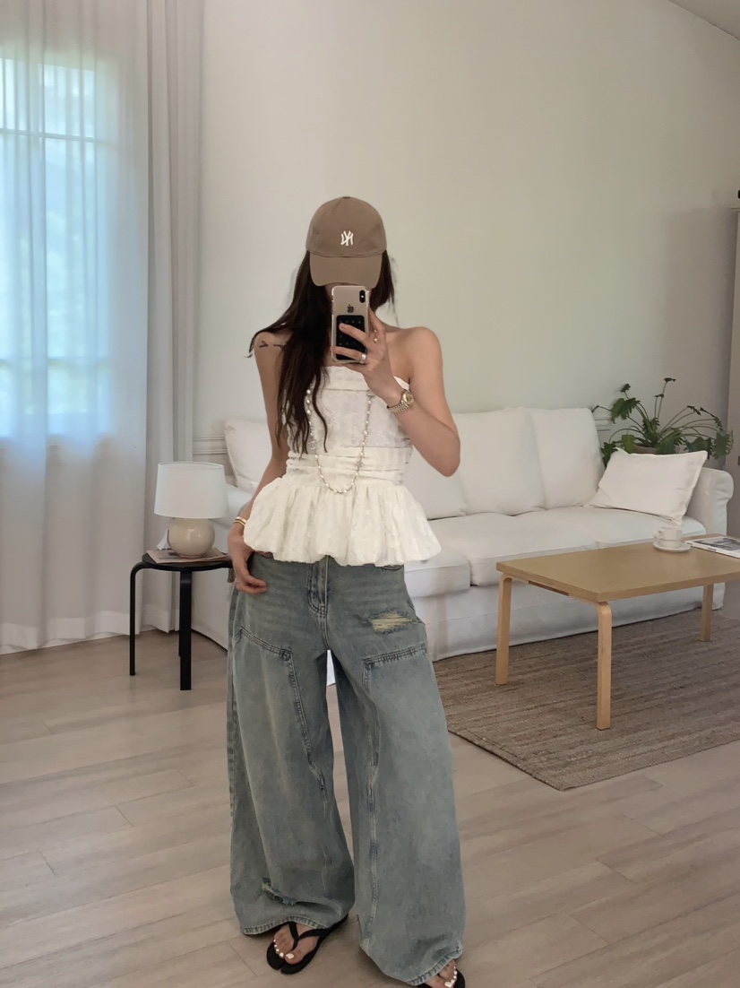 VIRKIN東大門實拍女裝新品真品25春夏人氣職業吊帶背心蕾絲VIRKIN吊帶/背心