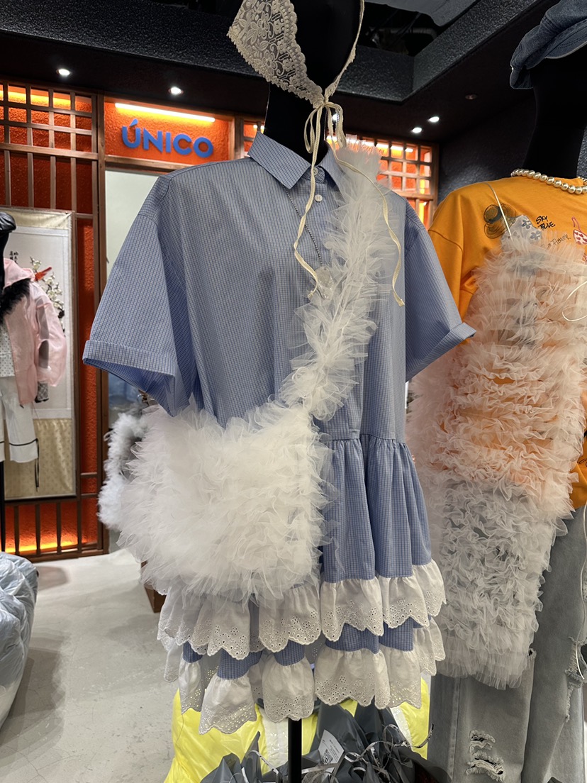 UNICO-p東大門直郵女士新品休閑推薦真品單肩斜跨包荷葉邊UNICO-p單肩/斜跨包