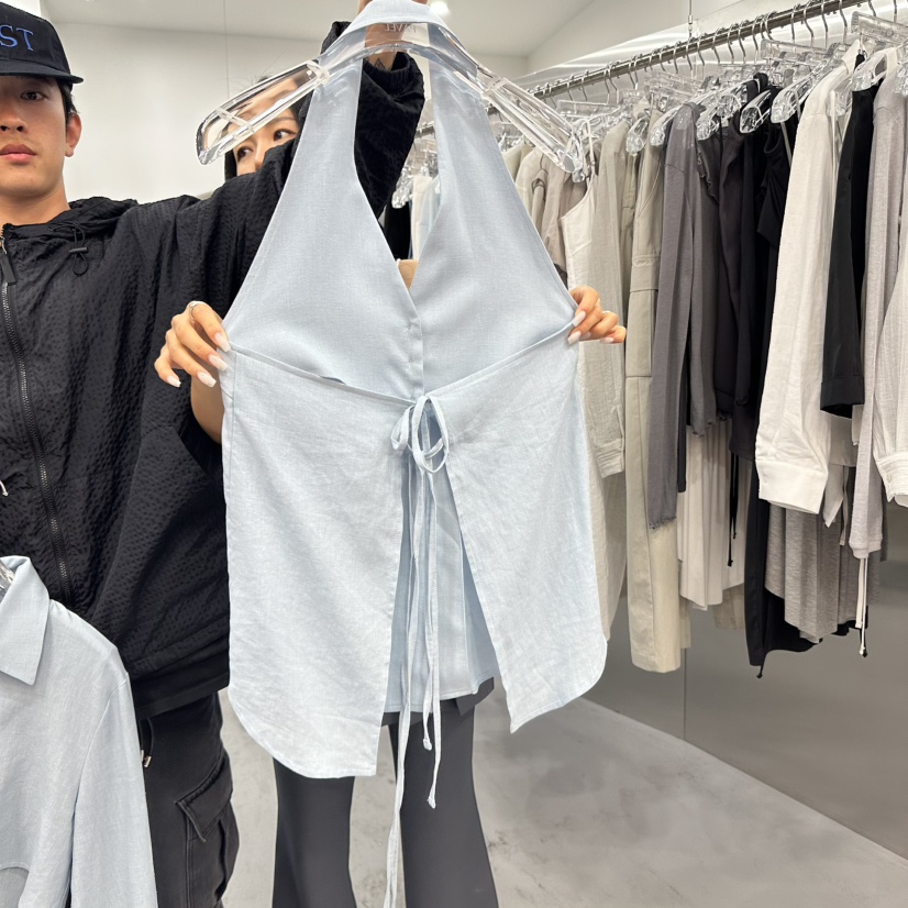 PAVEL韓國直郵女裝新品推薦25春夏休閑職業套裝兩件套短款亞麻PAVEL套裝