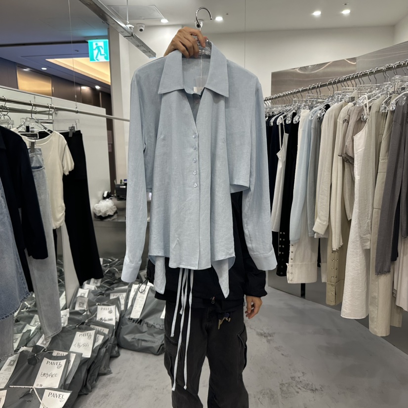 PAVEL韓國直郵女裝新品推薦25春夏休閑職業套裝兩件套短款亞麻PAVEL套裝