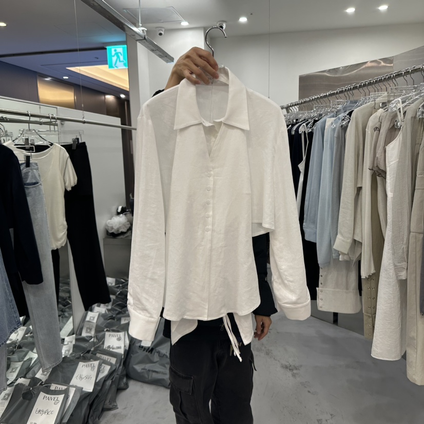 PAVEL韓國直郵女裝新品推薦25春夏休閑職業套裝兩件套短款亞麻PAVEL套裝圖色3
