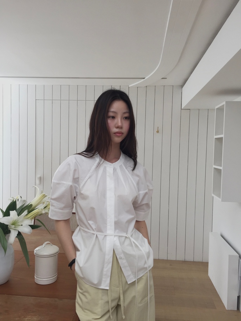 LONG PEAK東大門實拍女士新品人氣職業推薦襯衫蕾絲衫含腰繩LONG PEAK襯衫/蕾絲衫
