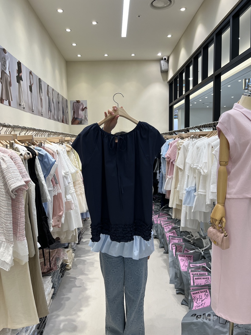 MARIE MARIE東大門直郵女裝新款人氣休閑襯衫蕾絲衫荷葉邊MARIE MARIE襯衫/蕾絲衫