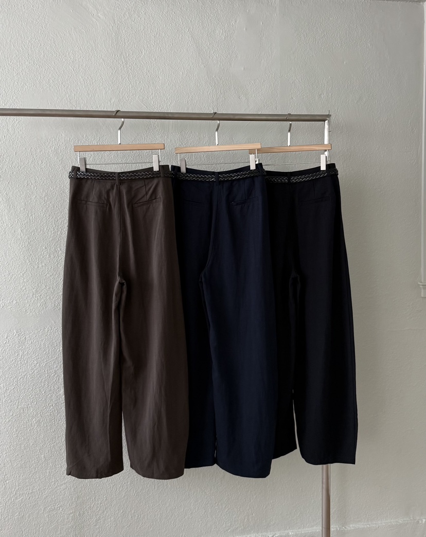 TWENTY FOUR SEVEN24-7東大門代購女裝新品25春夏休閑褲含腰帶亞麻TEWNTY FOUR SEVEN24-7休閑褲