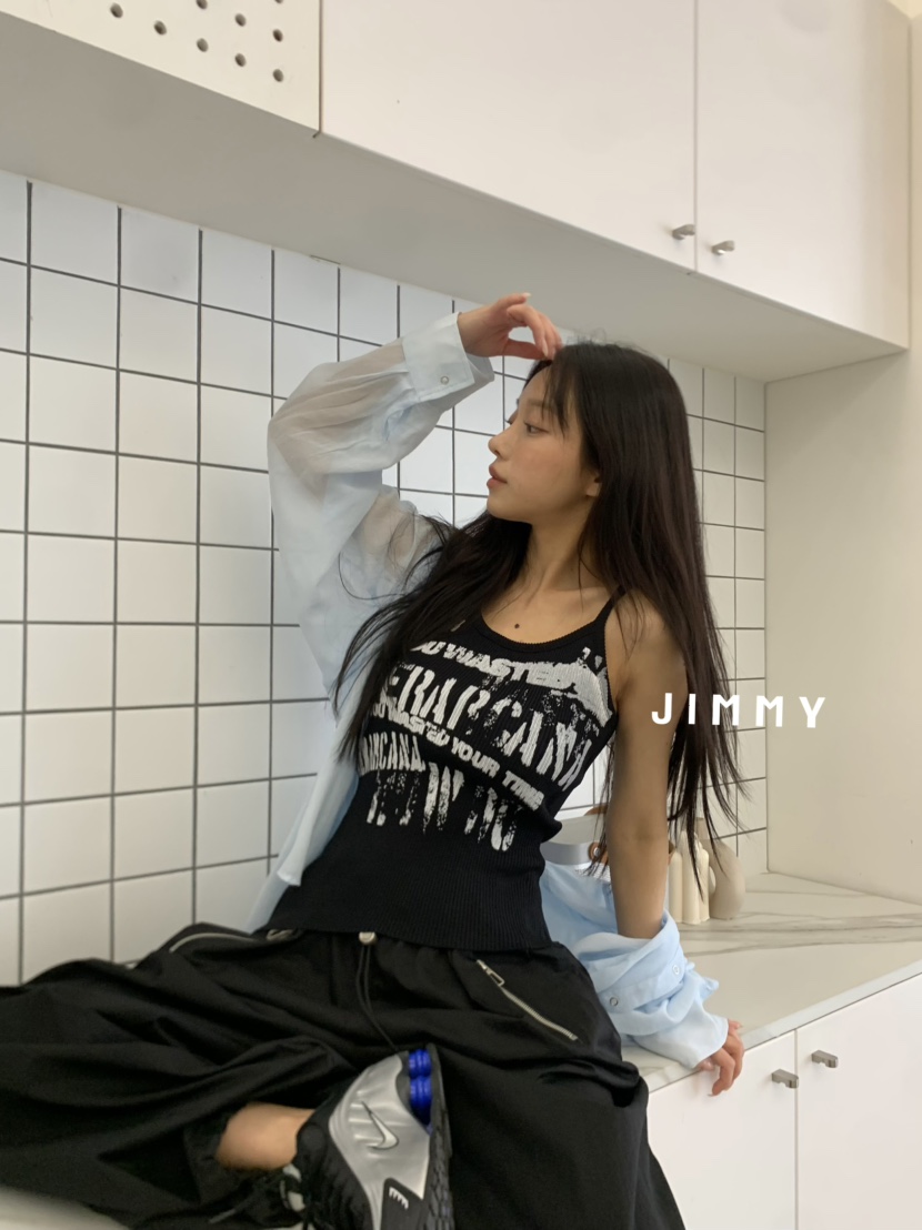 JIMMY直郵韓國代購㊣女裝新款人氣休閑時尚熱賣推薦吊帶背心JIMMY/REMAKE吊帶/背心