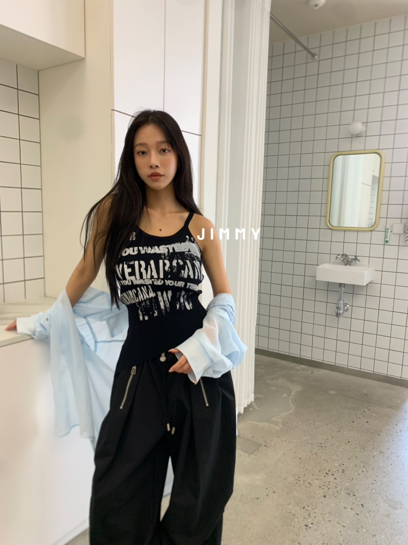 JIMMY直郵韓國代購㊣女裝新款人氣休閑時尚熱賣推薦吊帶背心JIMMY/REMAKE吊帶/背心