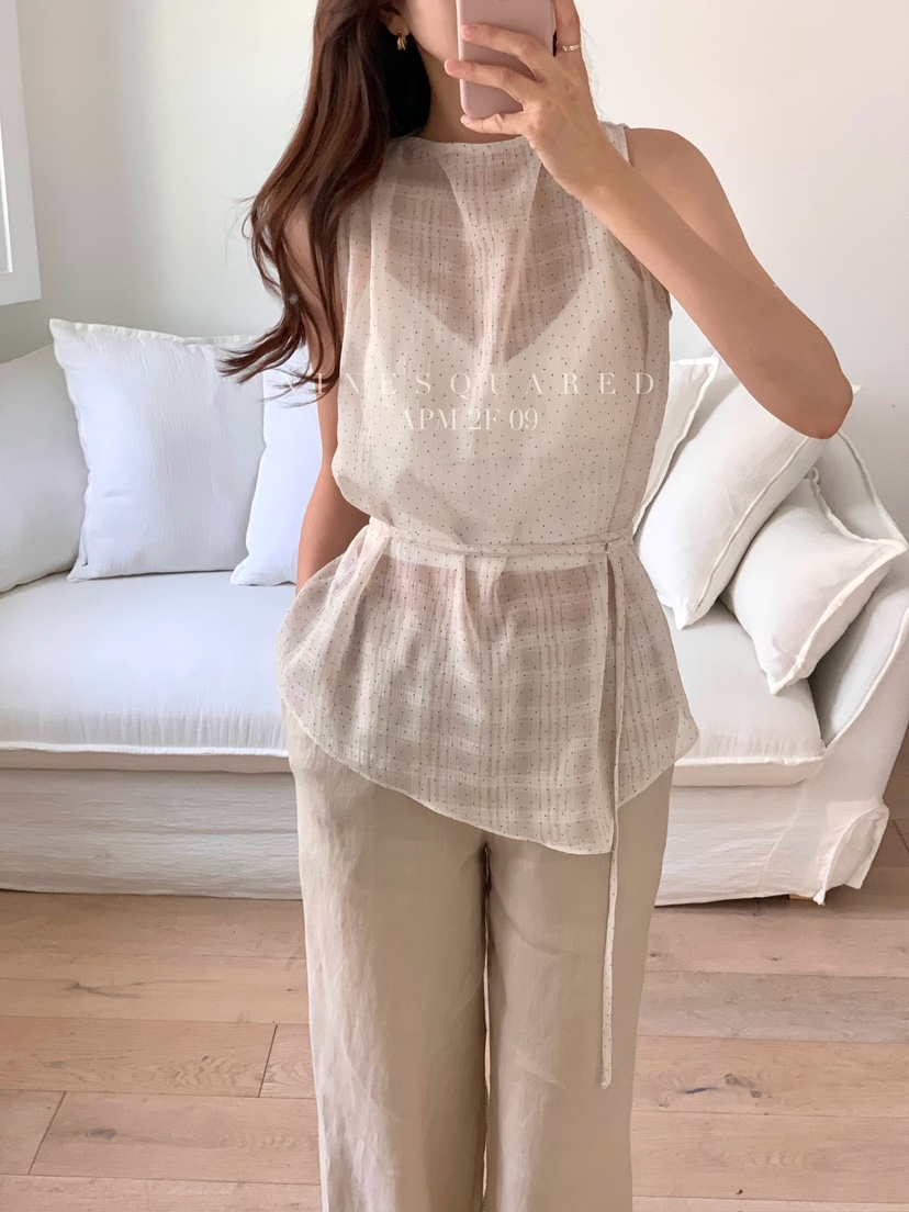 NINESQUARED韓國㊣直郵東大門代購女裝新品人氣吊帶背心含腰繩NINESQUARED吊帶/背心