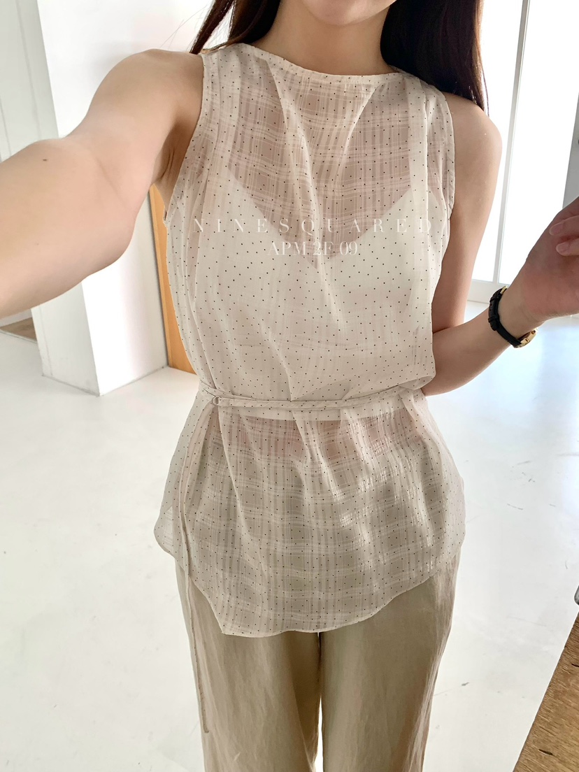 NINESQUARED韓國㊣直郵東大門代購女裝新品人氣吊帶背心含腰繩NINESQUARED吊帶/背心