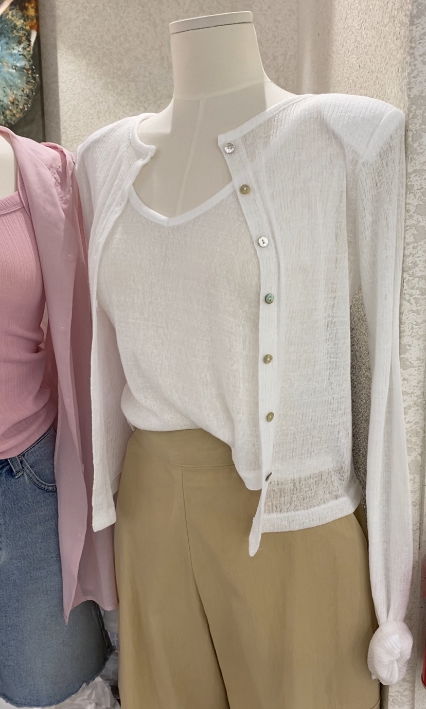 N BROWN韓國直郵㊣女裝新品人氣時尚熱賣套裝含脖帶套裝開衫N BROWN套裝