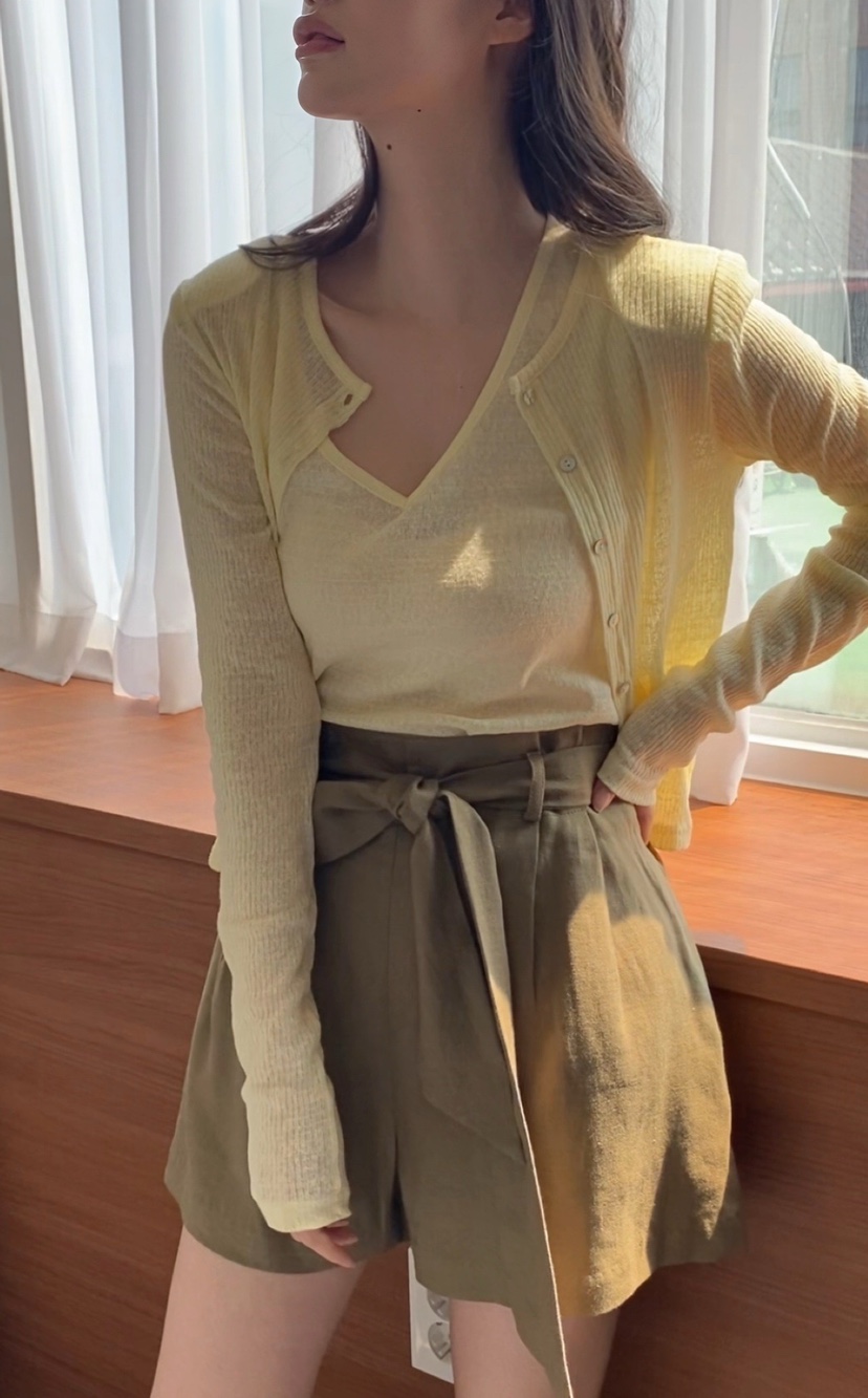 N BROWN韓國直郵㊣女裝新品人氣時尚熱賣套裝含脖帶套裝開衫N BROWN套裝