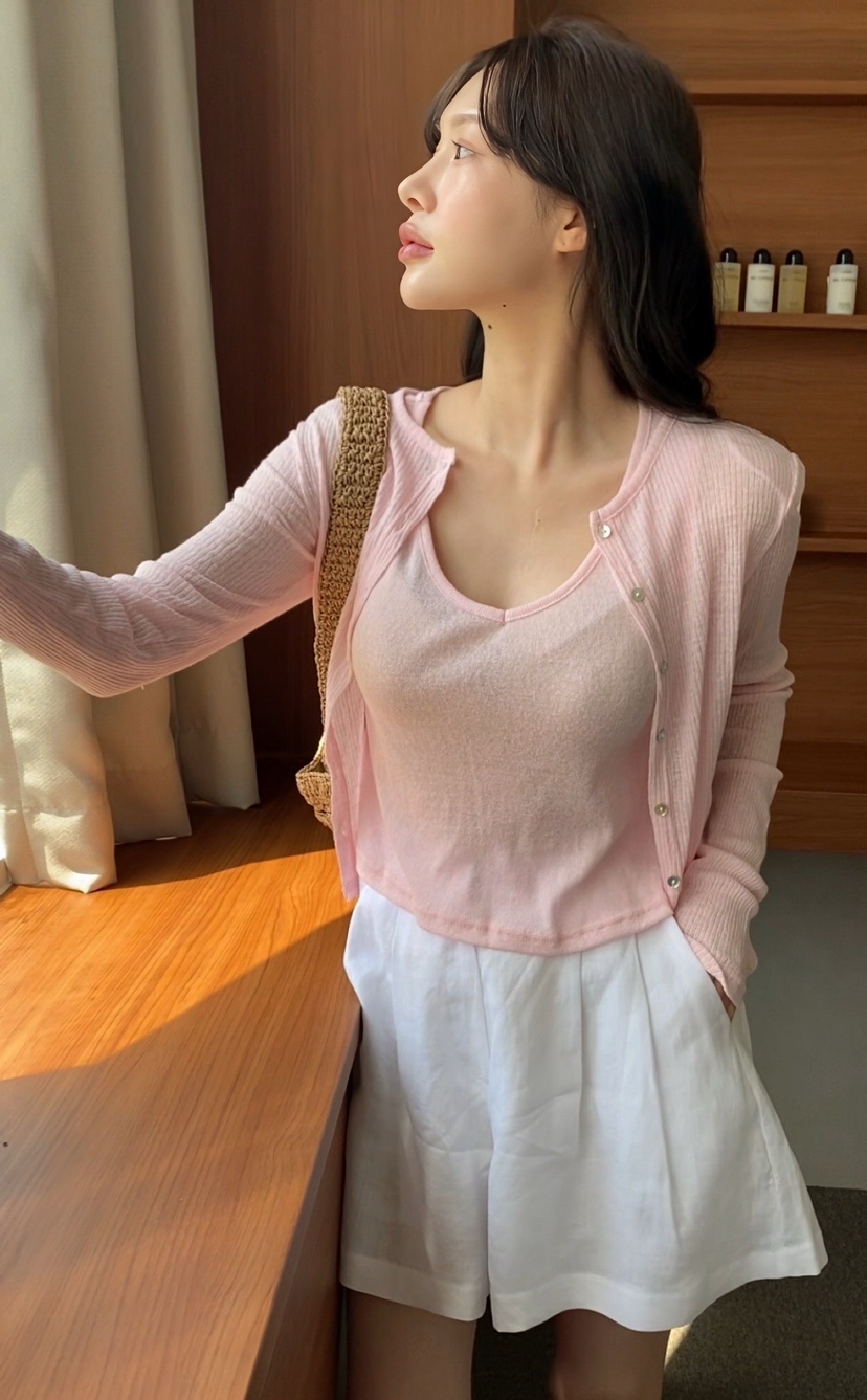 N BROWN韓國直郵㊣女裝新品人氣時尚熱賣套裝含脖帶套裝開衫N BROWN套裝