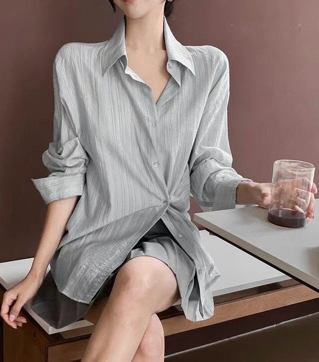 ORORA韓國直郵㊣東大門實拍女裝新款熱賣推薦休閑襯衫蕾絲衫ORORA襯衫/蕾絲衫圖色2