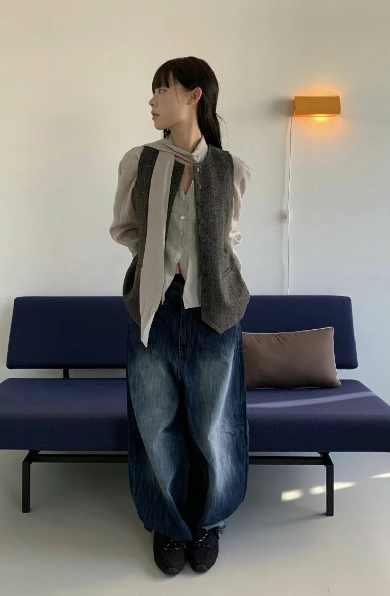 OOT韓國直郵㊣東大門實拍女裝新品25春夏推薦熱賣時尚牛仔褲OOT牛仔褲
