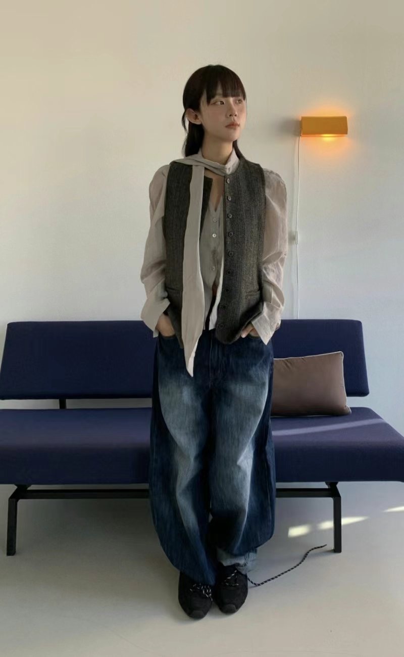 OOT韓國直郵㊣東大門實拍女裝新品25春夏推薦熱賣時尚牛仔褲OOT牛仔褲