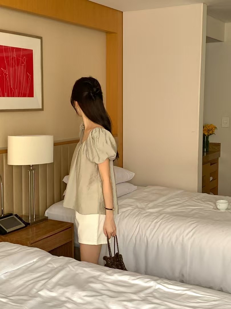 RENOUVEAU直郵韓國代購㊣女裝新品25春夏熱賣人氣襯衫蕾絲衫RENOUVEAU襯衫/蕾絲衫