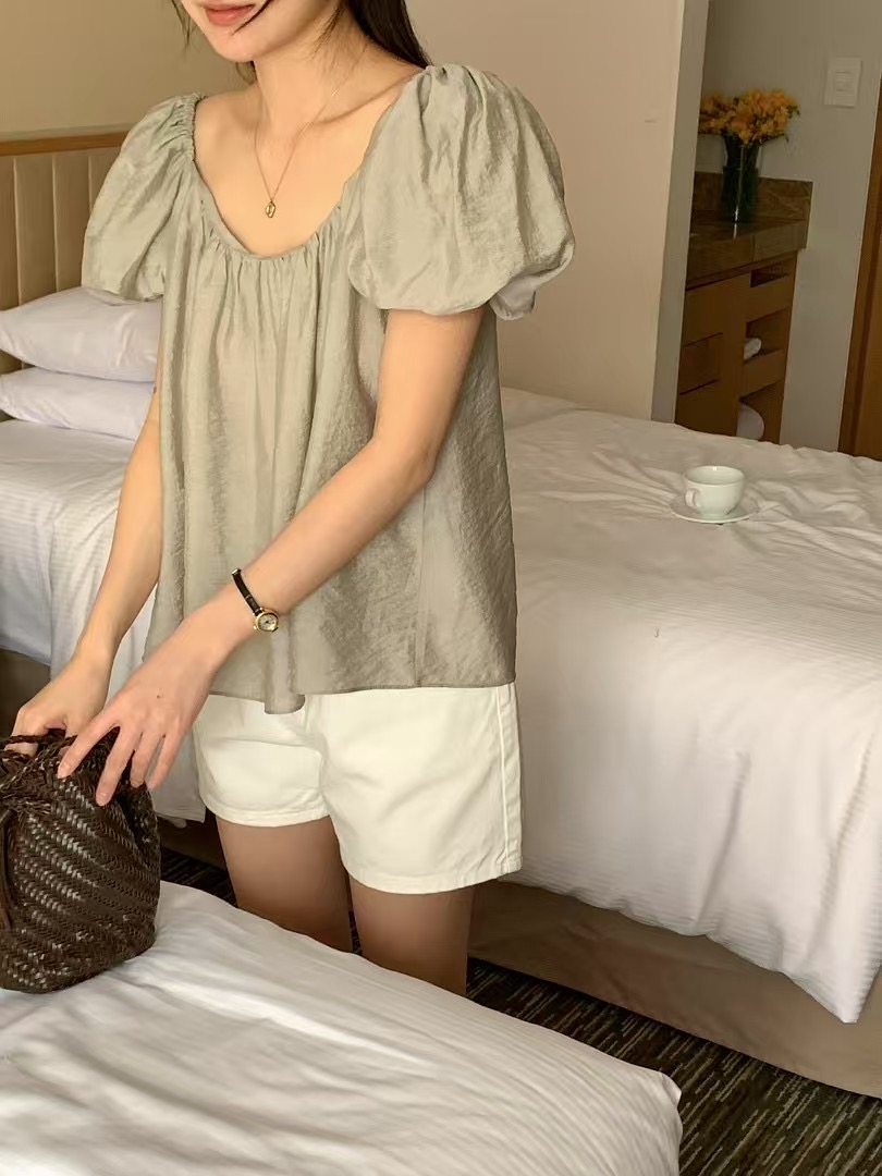 RENOUVEAU直郵韓國代購㊣女裝新品25春夏熱賣人氣襯衫蕾絲衫RENOUVEAU襯衫/蕾絲衫圖色4