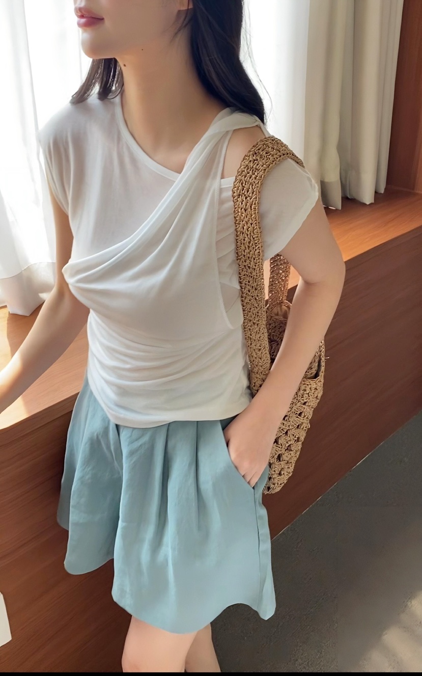 N BROWN韓國㊣直郵東大門代購女裝新品推薦熱賣25春夏T恤天絲N BROWNT恤