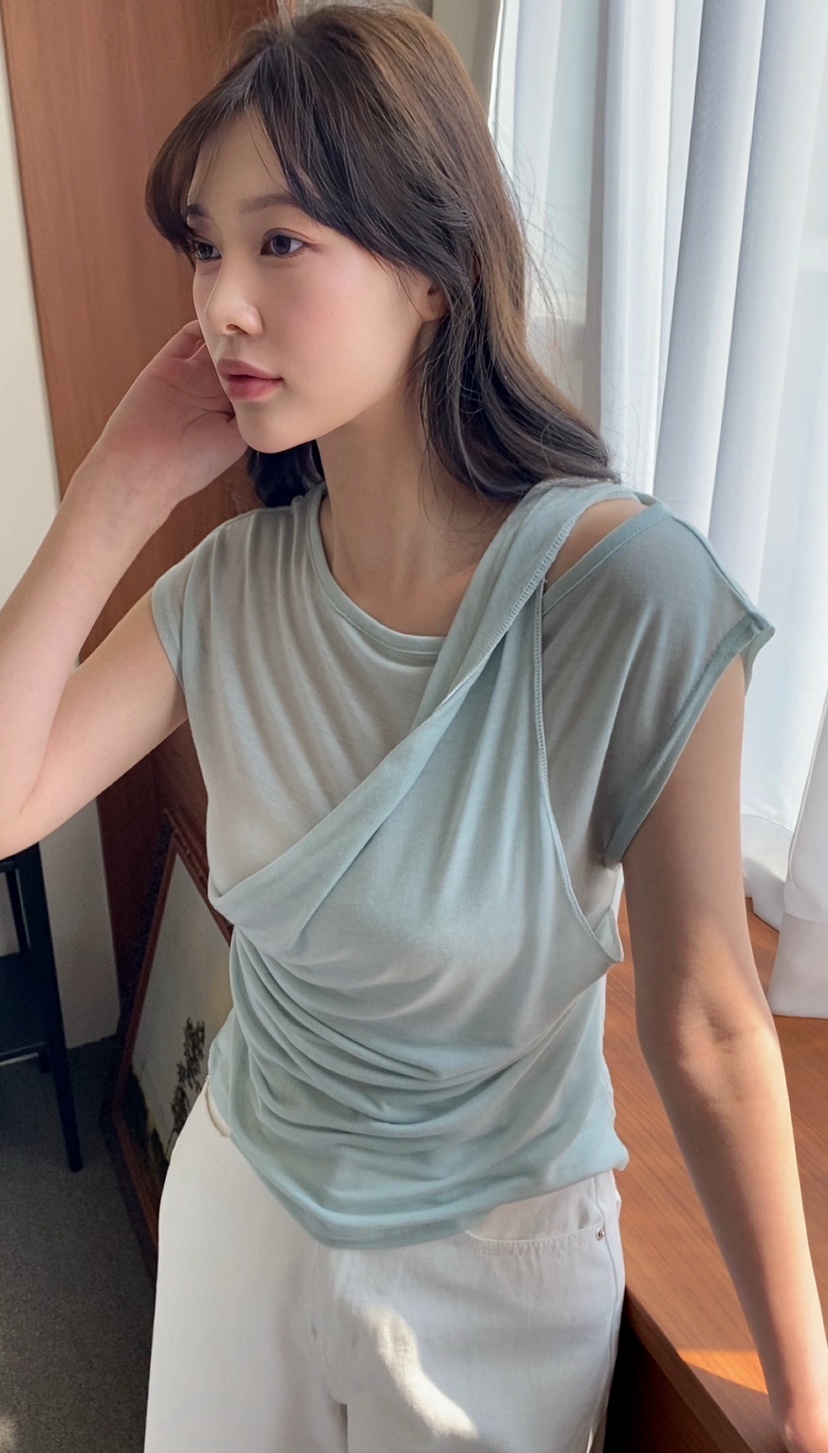 N BROWN韓國㊣直郵東大門代購女裝新品推薦熱賣25春夏T恤天絲N BROWNT恤