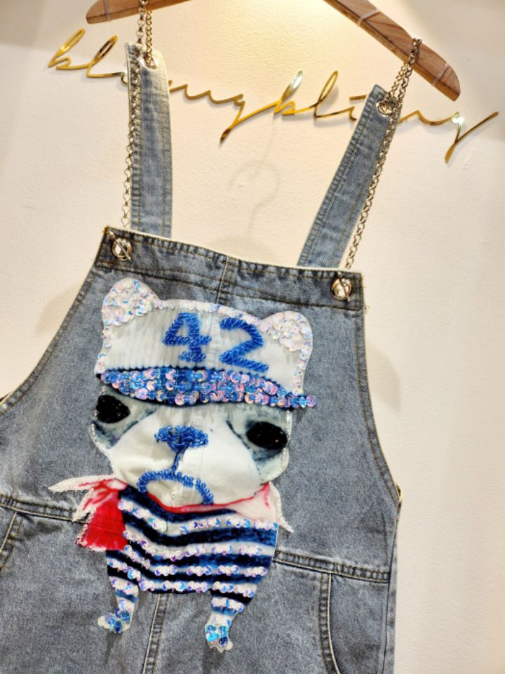 RICO直郵韓國代購㊣女裝新款25春夏人氣休閑推薦熱賣背帶褲bling bling/RICO背帶褲