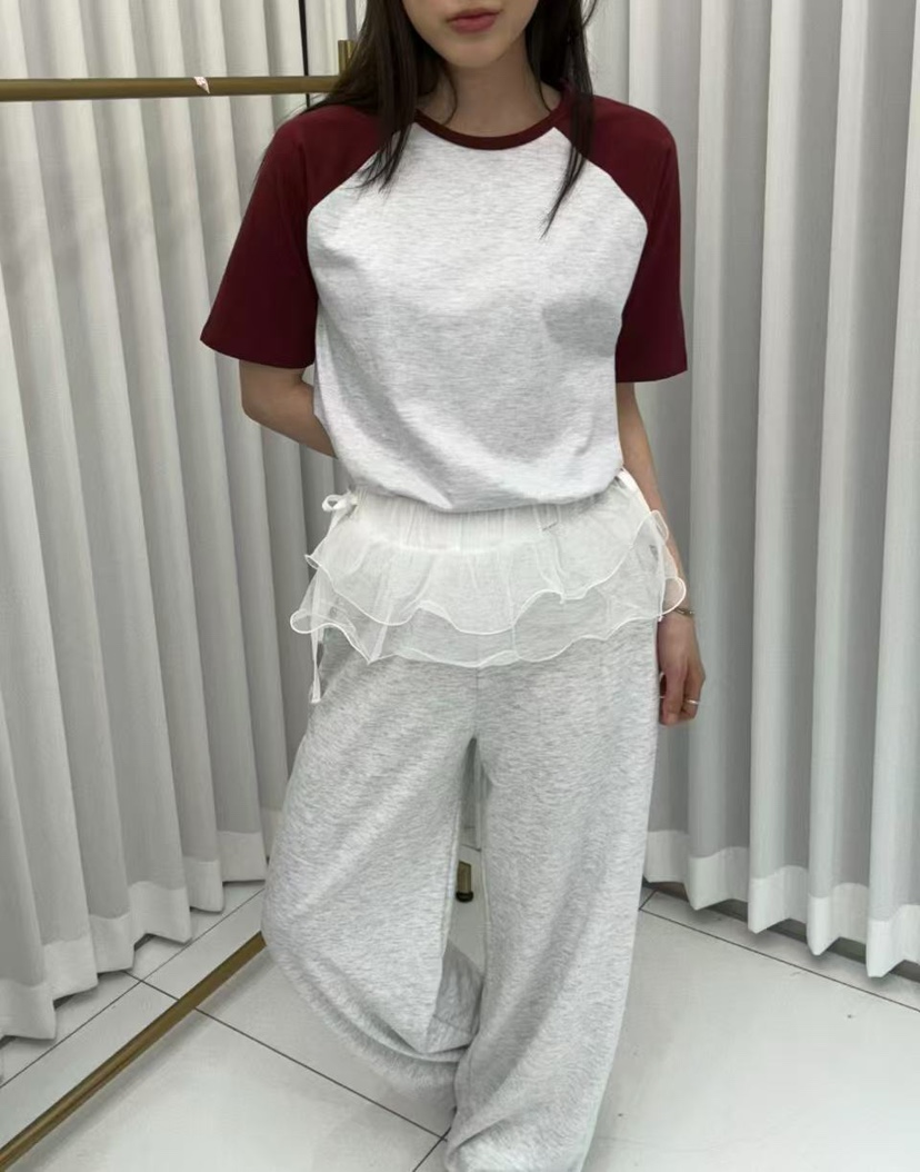 JMIND韓國㊣直郵東大門代購女裝新款25春夏時尚熱賣休閑褲蕾絲JMIND休閑褲