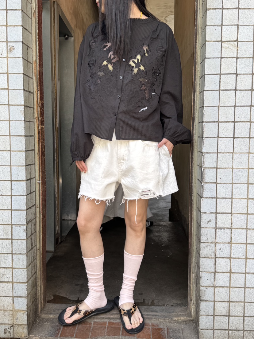 FRANC—L直郵韓國代購㊣女裝新款休閑25春夏時尚襯衫蕾絲衫FRANC襯衫/蕾絲衫