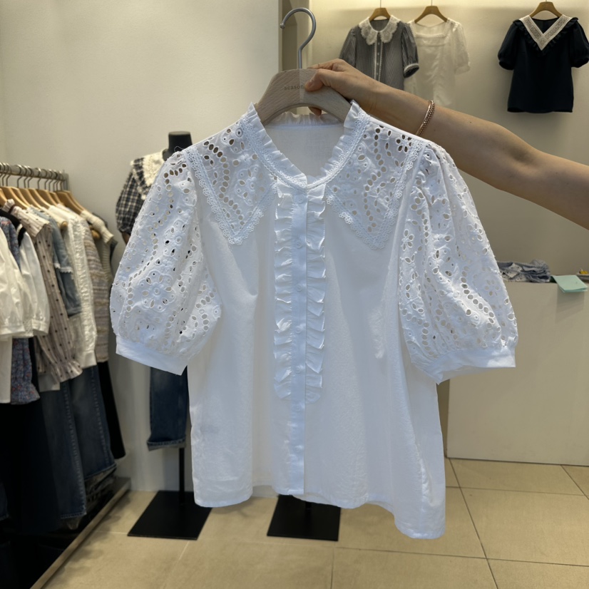 2nd B-S直郵韓國代購㊣女裝新品休閑推薦人氣時尚襯衫蕾絲衫2nd B-S襯衫/蕾絲衫圖色2