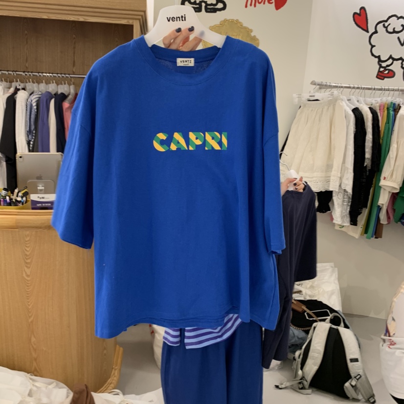 VENTI韓國直郵㊣女裝新款時尚推薦休閑25春夏人氣熱賣T恤VENTIT恤圖色2