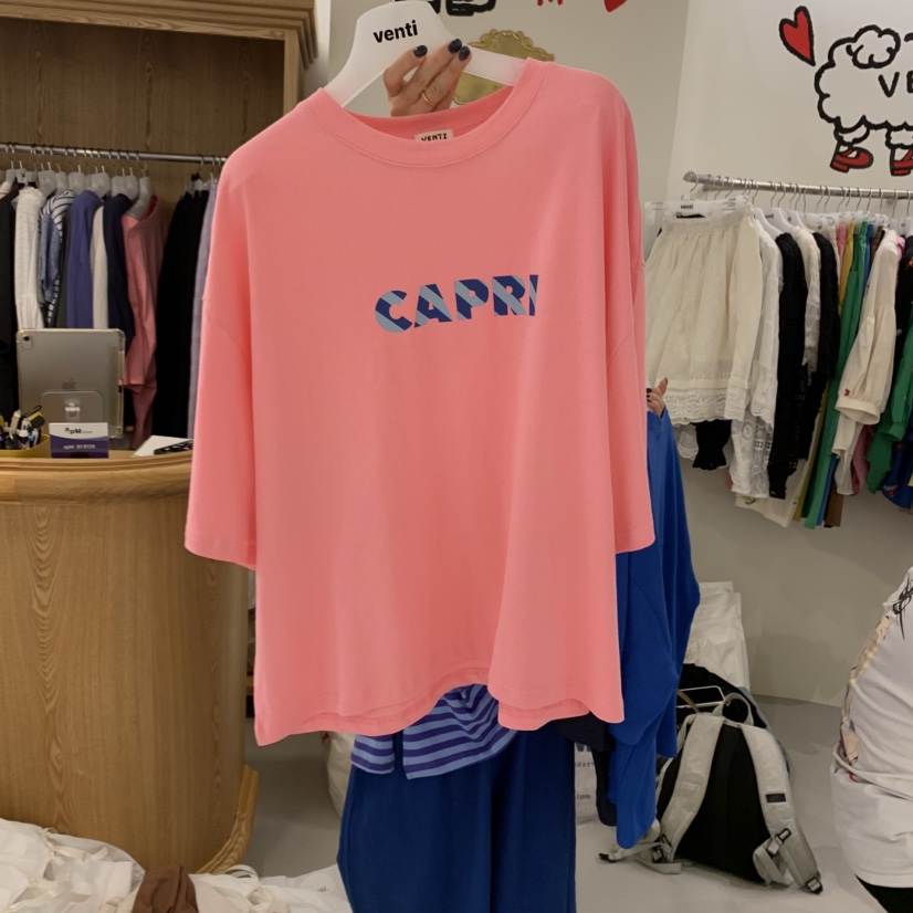 VENTI韓國直郵㊣女裝新款時尚推薦休閑25春夏人氣熱賣T恤VENTIT恤圖色3