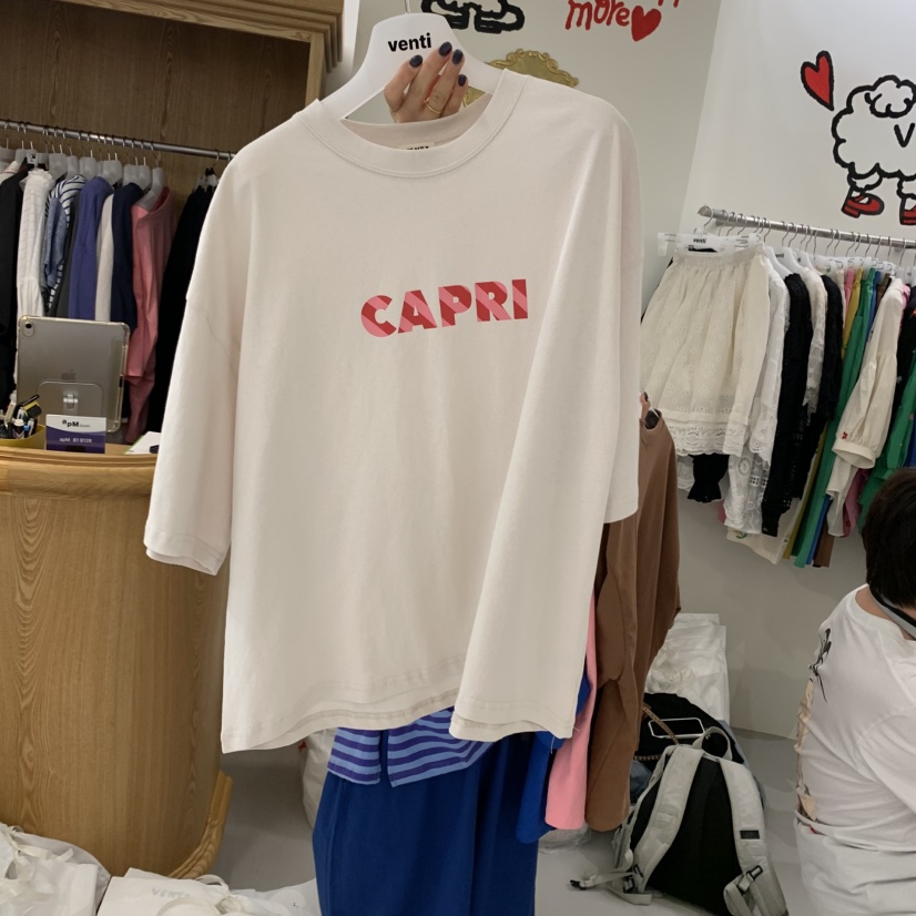 VENTI韓國直郵㊣女裝新款時尚推薦休閑25春夏人氣熱賣T恤VENTIT恤圖色4