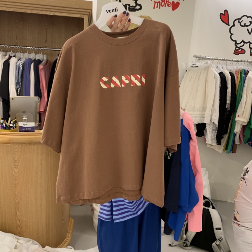 VENTI韓國直郵㊣女裝新款時尚推薦休閑25春夏人氣熱賣T恤VENTIT恤圖色5