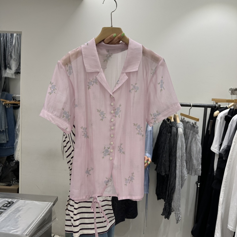 REPELLER韓國直郵㊣女裝新品休閑熱賣時尚人氣襯衫蕾絲衫天絲REPELLER襯衫/蕾絲衫