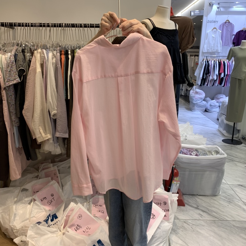 RIVEROOM韓國直郵㊣東大門實拍女裝新品時尚25春夏襯衫蕾絲衫RIVEROOM襯衫/蕾絲衫