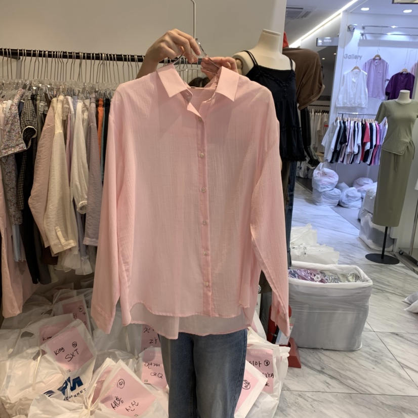 RIVEROOM韓國直郵㊣東大門實拍女裝新品時尚25春夏襯衫蕾絲衫RIVEROOM襯衫/蕾絲衫