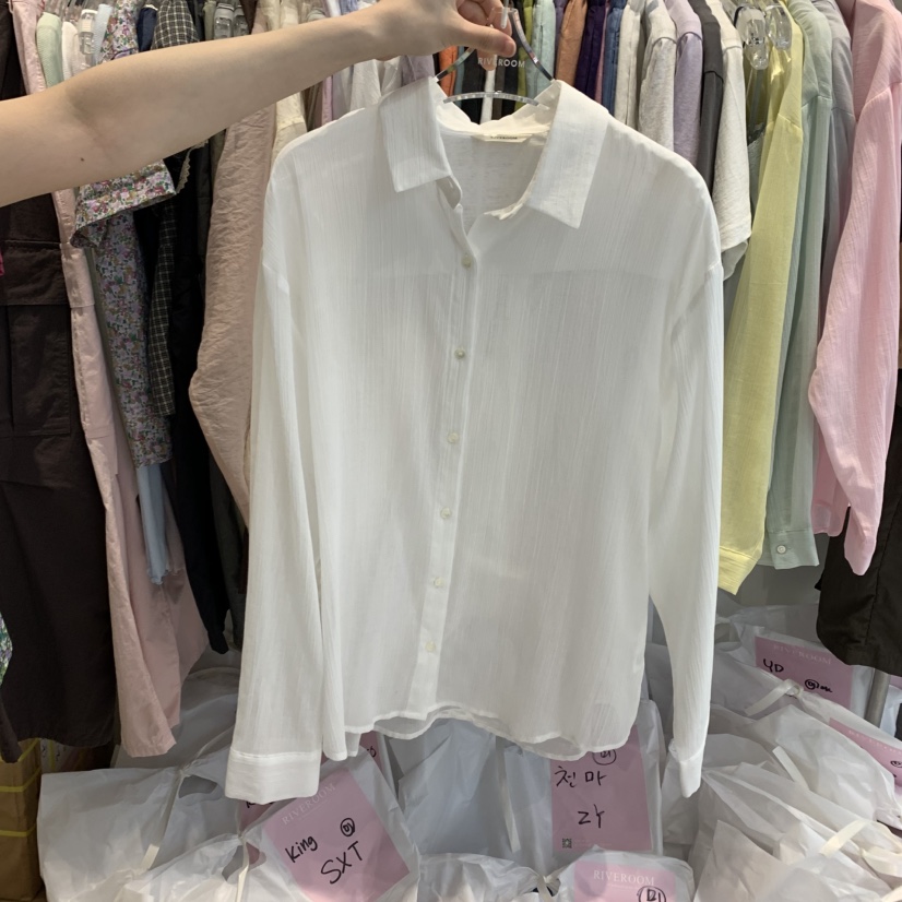 RIVEROOM韓國直郵㊣東大門實拍女裝新品時尚25春夏襯衫蕾絲衫RIVEROOM襯衫/蕾絲衫圖色2
