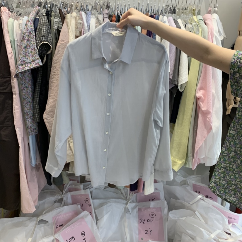 RIVEROOM韓國直郵㊣東大門實拍女裝新品時尚25春夏襯衫蕾絲衫RIVEROOM襯衫/蕾絲衫圖色3