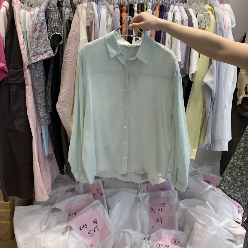 RIVEROOM韓國直郵㊣東大門實拍女裝新品時尚25春夏襯衫蕾絲衫RIVEROOM襯衫/蕾絲衫圖色4