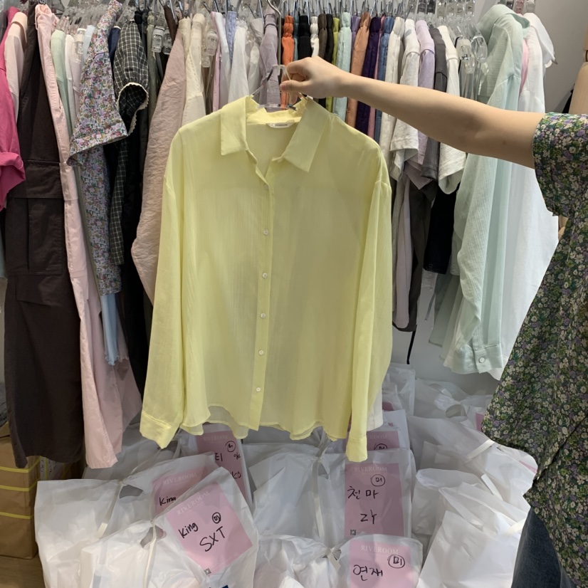 RIVEROOM韓國直郵㊣東大門實拍女裝新品時尚25春夏襯衫蕾絲衫RIVEROOM襯衫/蕾絲衫圖色5