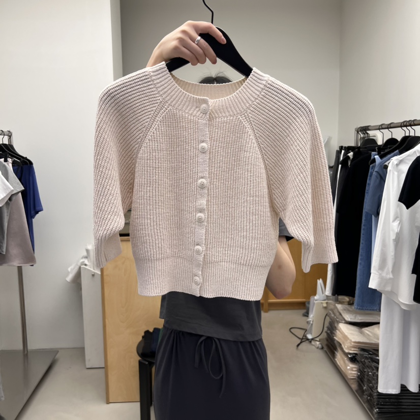 THE WAVE韓國直郵㊣東大門實拍女裝新品熱賣休閑針織衫開衫THE WAVE針織衫圖色1