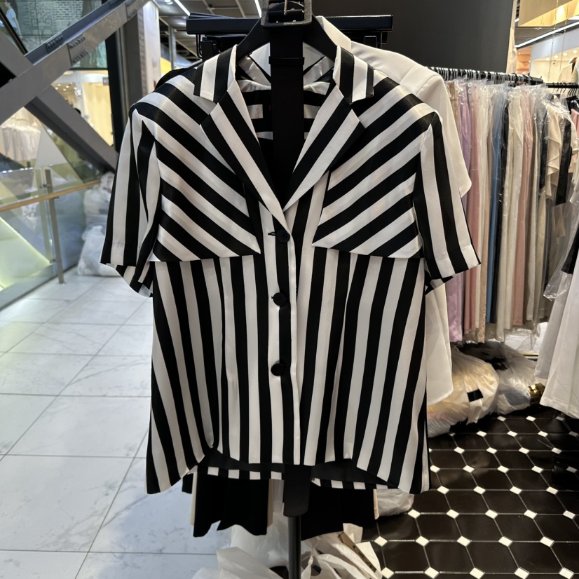 HERISH直郵韓國代購㊣女裝新品人氣25春夏推薦時尚夾克條紋Herish夾克