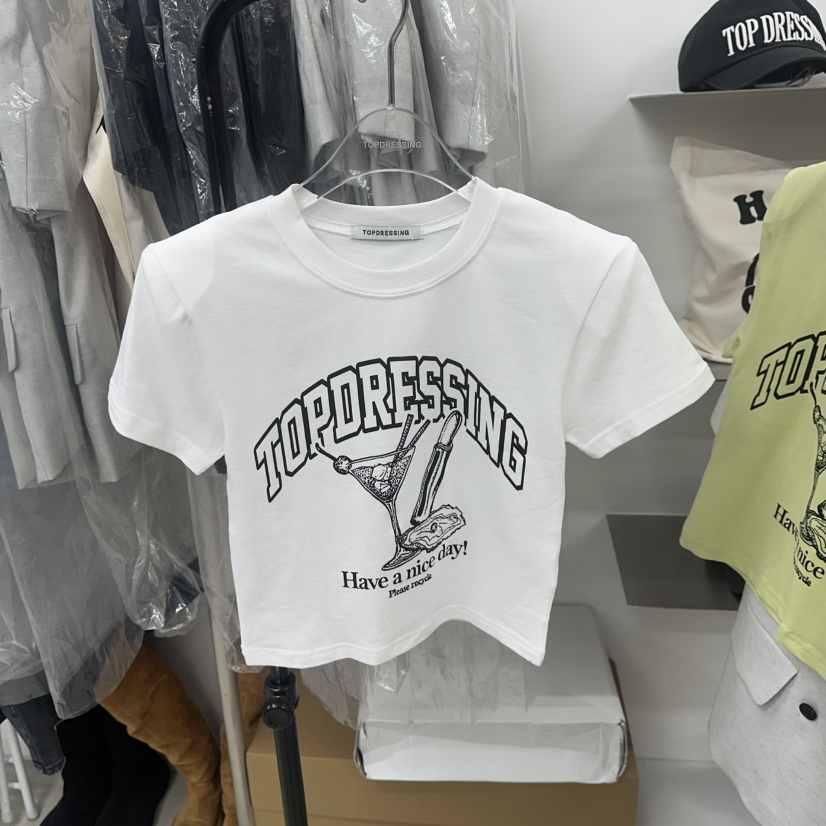 TOPDRESSING直郵韓國代購㊣女裝新品人氣時尚熱賣25春夏T恤TOPDRESSINGT恤