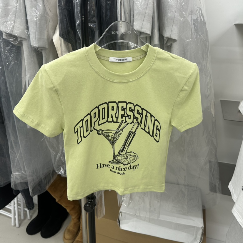 TOPDRESSING直郵韓國代購㊣女裝新品人氣時尚熱賣25春夏T恤TOPDRESSINGT恤圖色2