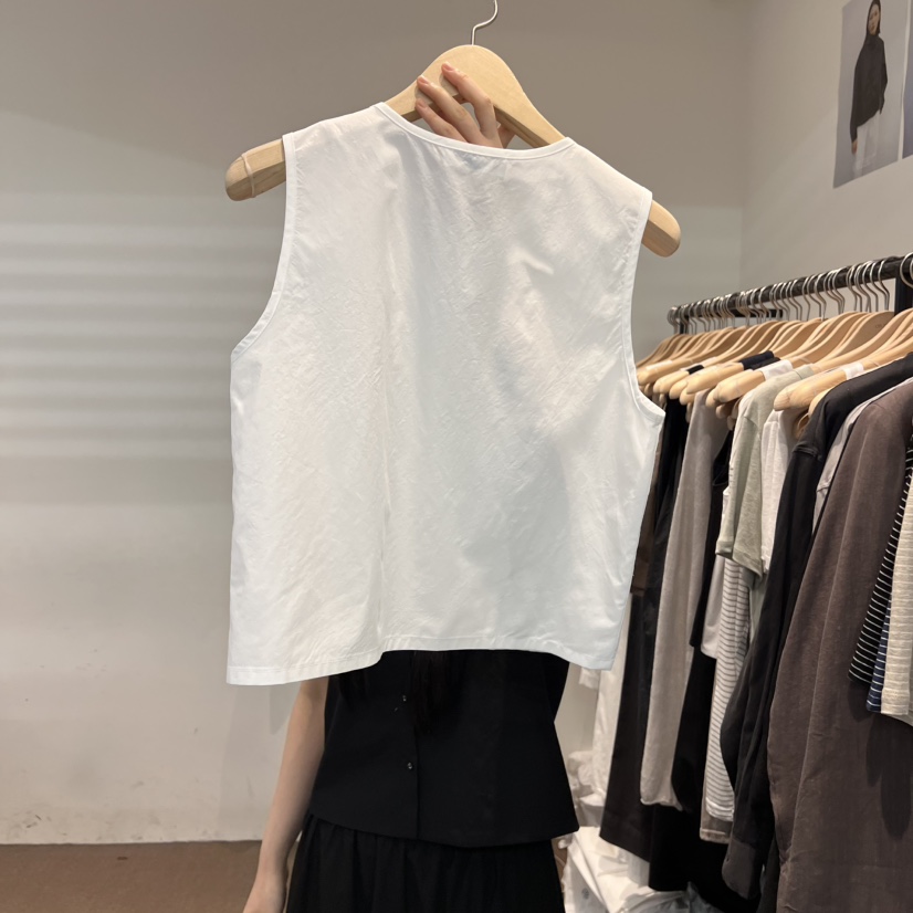 OBJECT韓國㊣直郵東大門代購女裝新款時尚吊帶背心天絲紐扣OBJECT吊帶/背心